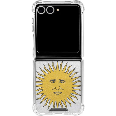 Argentina Flag Distressed Galaxy Z Flip7 Clear Case